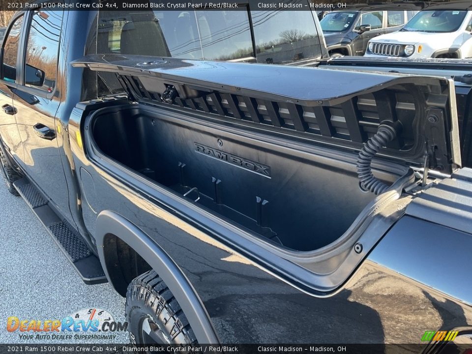 2021 Ram 1500 Rebel Crew Cab 4x4 Diamond Black Crystal Pearl / Red/Black Photo #13