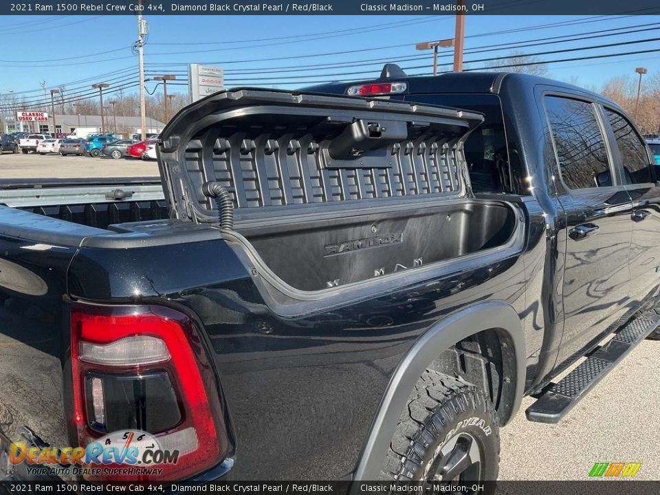 2021 Ram 1500 Rebel Crew Cab 4x4 Diamond Black Crystal Pearl / Red/Black Photo #14