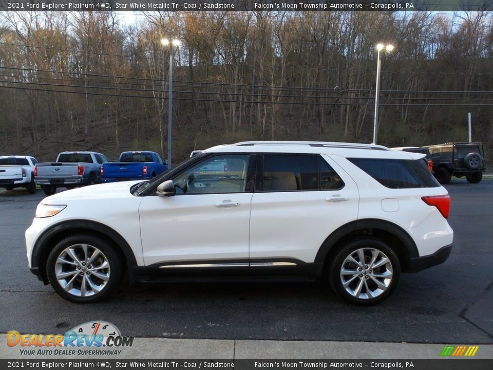 2021 Ford Explorer Platinum 4WD Star White Metallic Tri-Coat / Sandstone Photo #6