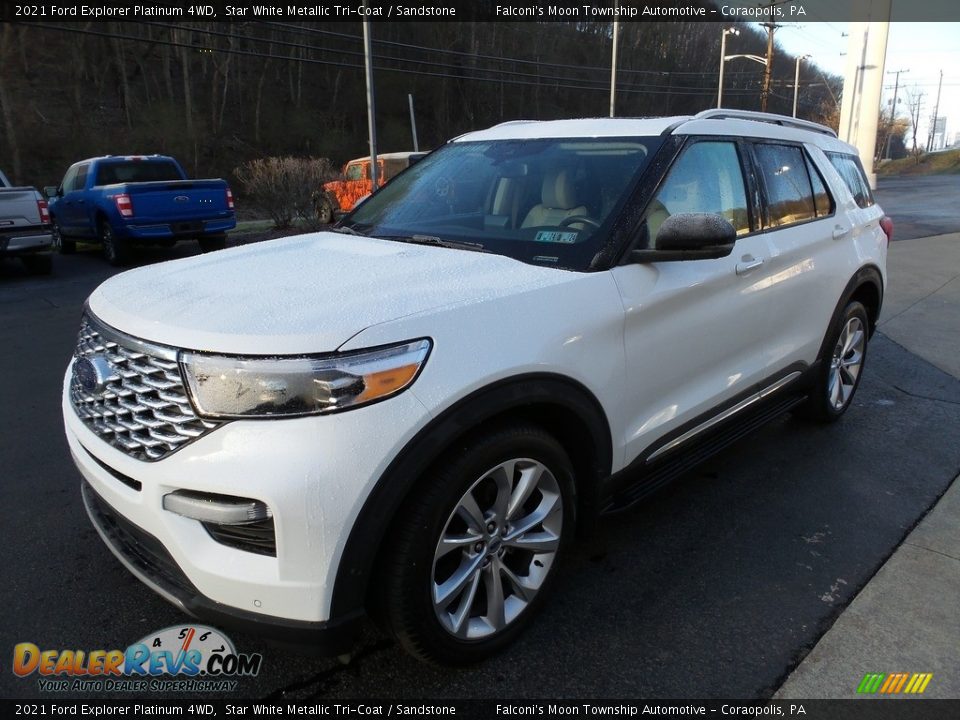 2021 Ford Explorer Platinum 4WD Star White Metallic Tri-Coat / Sandstone Photo #7