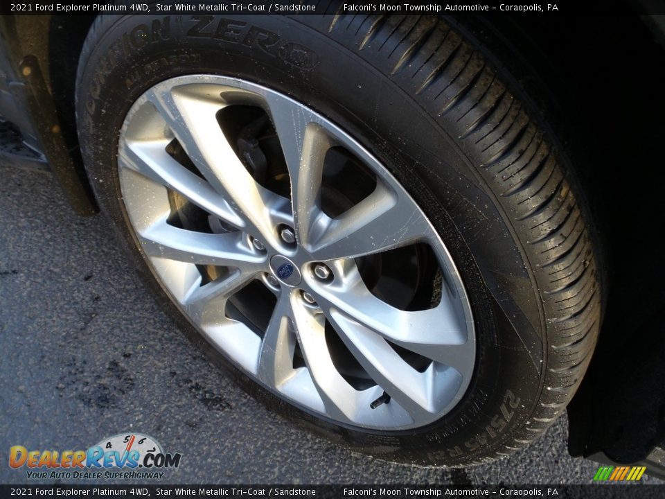 2021 Ford Explorer Platinum 4WD Star White Metallic Tri-Coat / Sandstone Photo #10
