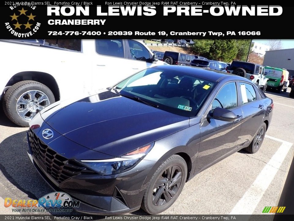 2021 Hyundai Elantra SEL Portofino Gray / Black Photo #1