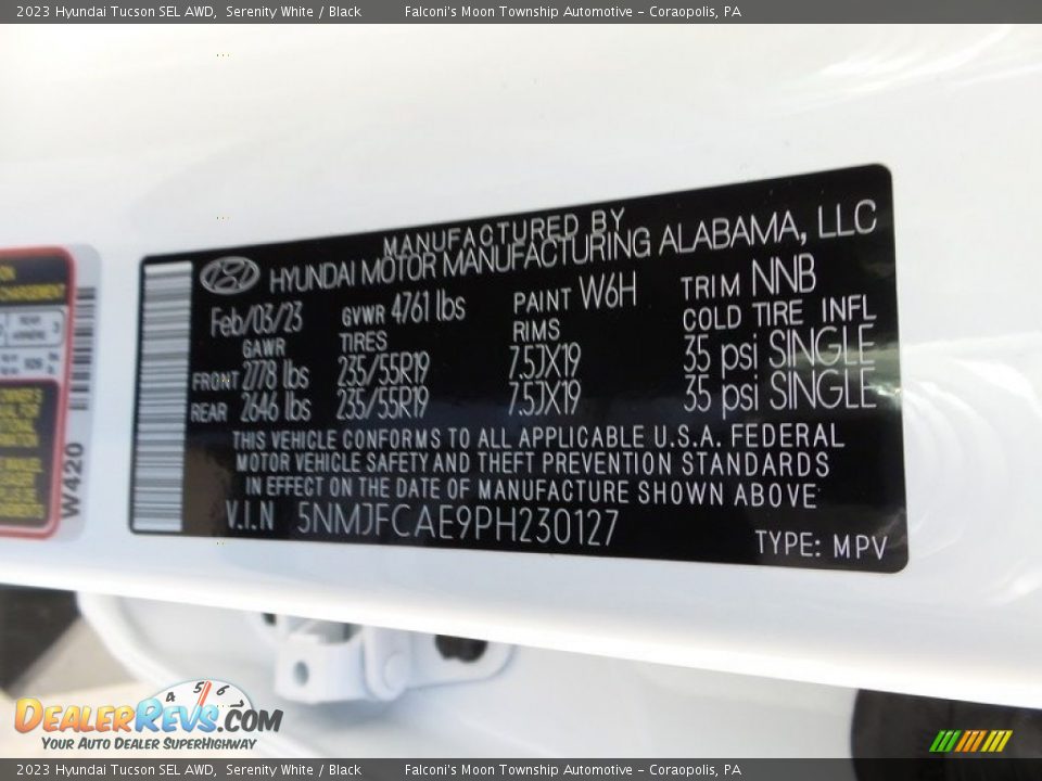 2023 Hyundai Tucson SEL AWD Serenity White / Black Photo #18