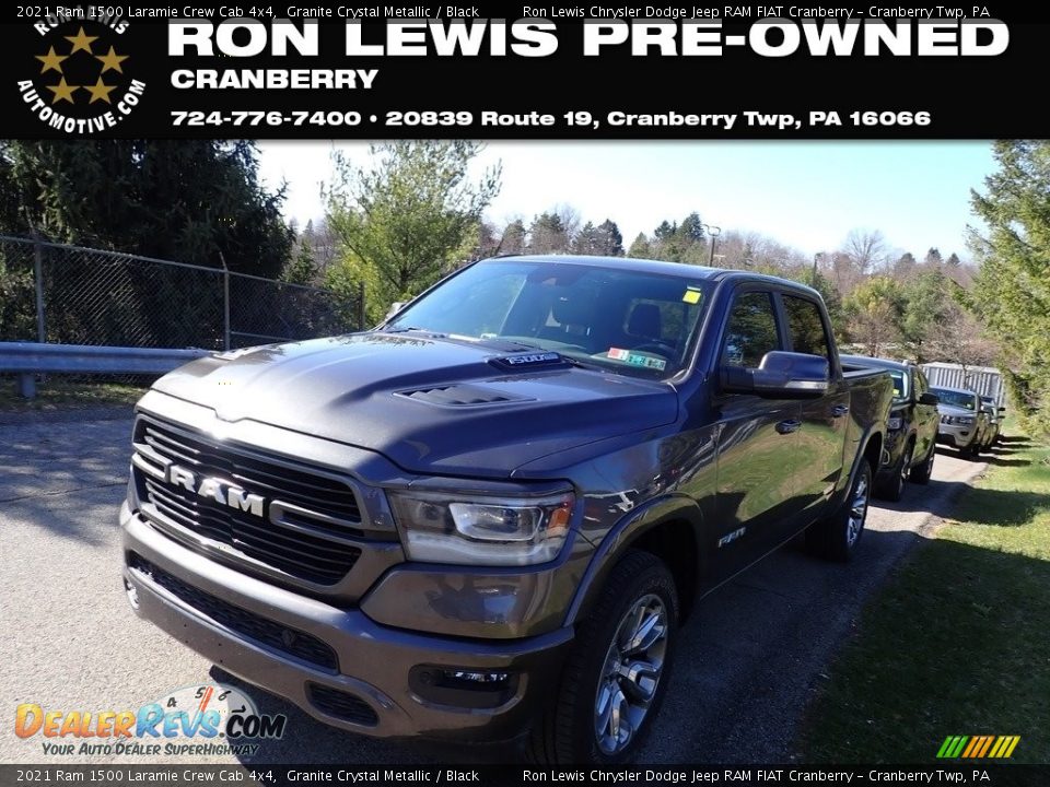 2021 Ram 1500 Laramie Crew Cab 4x4 Granite Crystal Metallic / Black Photo #1