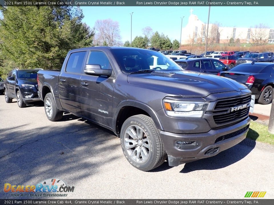 2021 Ram 1500 Laramie Crew Cab 4x4 Granite Crystal Metallic / Black Photo #3