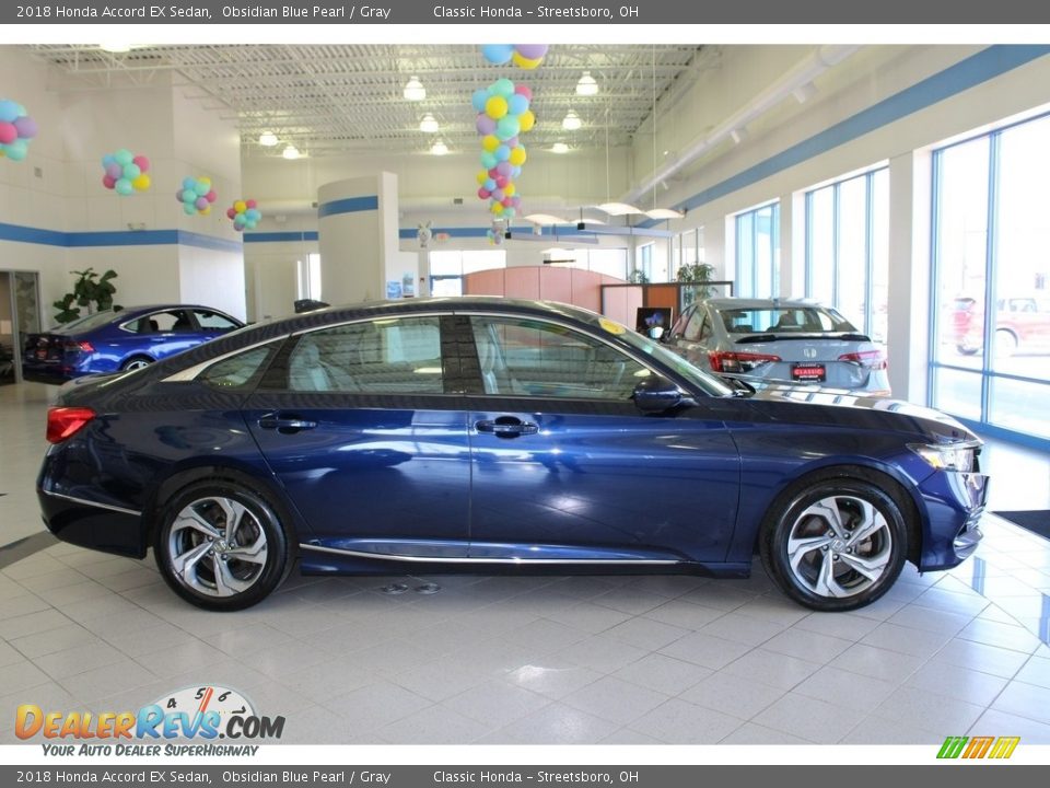 2018 Honda Accord EX Sedan Obsidian Blue Pearl / Gray Photo #4