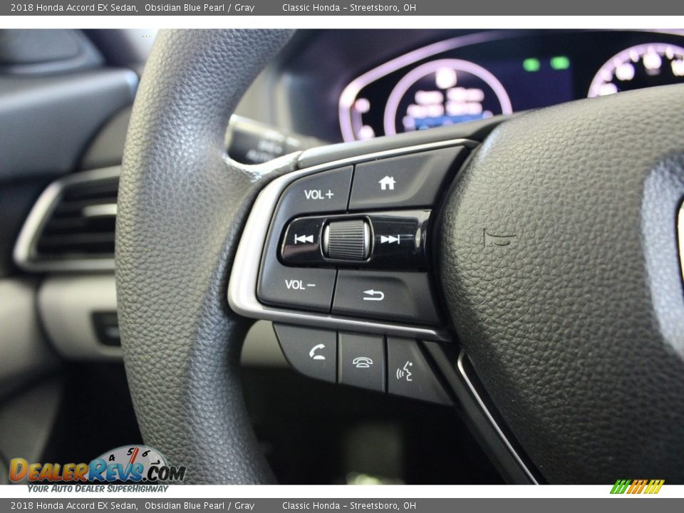 2018 Honda Accord EX Sedan Obsidian Blue Pearl / Gray Photo #31