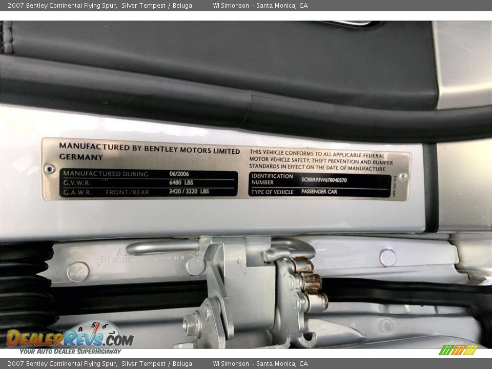 2007 Bentley Continental Flying Spur Silver Tempest / Beluga Photo #31