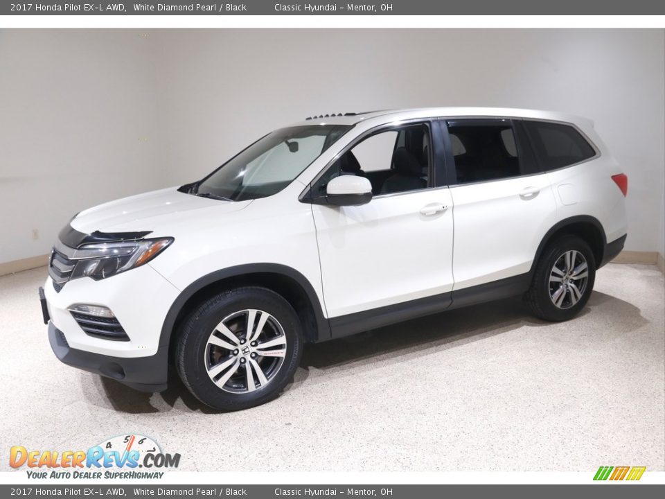 2017 Honda Pilot EX-L AWD White Diamond Pearl / Black Photo #3