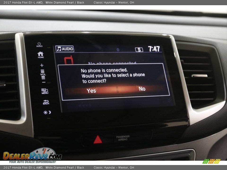 2017 Honda Pilot EX-L AWD White Diamond Pearl / Black Photo #11