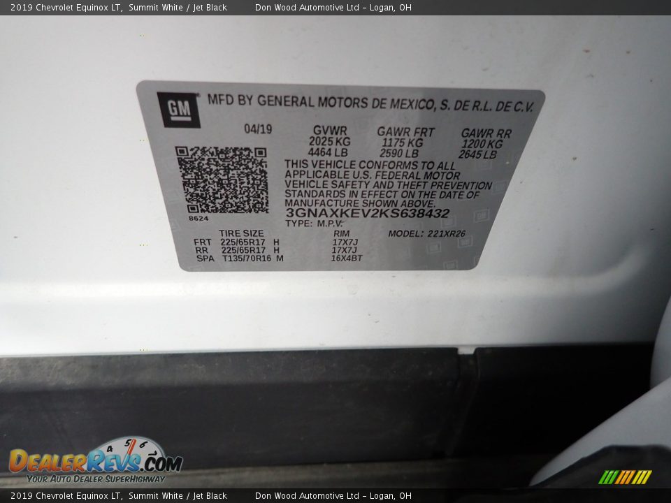 2019 Chevrolet Equinox LT Summit White / Jet Black Photo #30