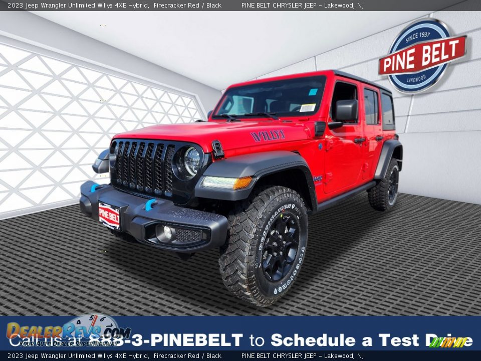 2023 Jeep Wrangler Unlimited Willys 4XE Hybrid Firecracker Red / Black Photo #1