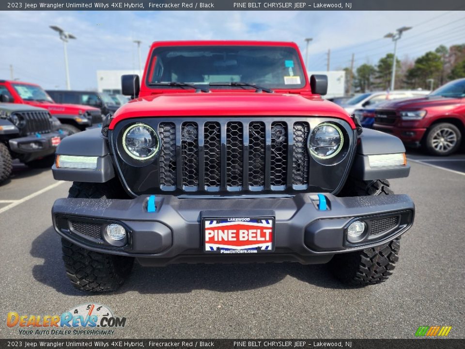2023 Jeep Wrangler Unlimited Willys 4XE Hybrid Firecracker Red / Black Photo #2