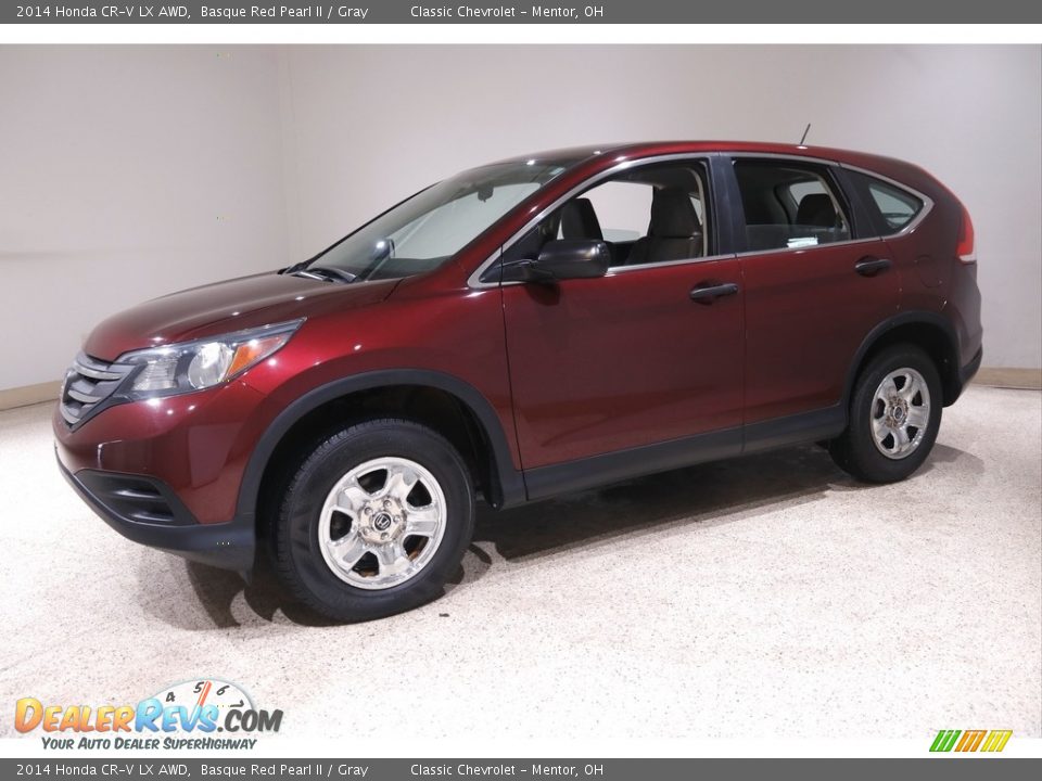 2014 Honda CR-V LX AWD Basque Red Pearl II / Gray Photo #3