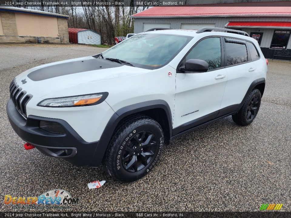 2014 Jeep Cherokee Trailhawk 4x4 Bright White / Morocco - Black Photo #4