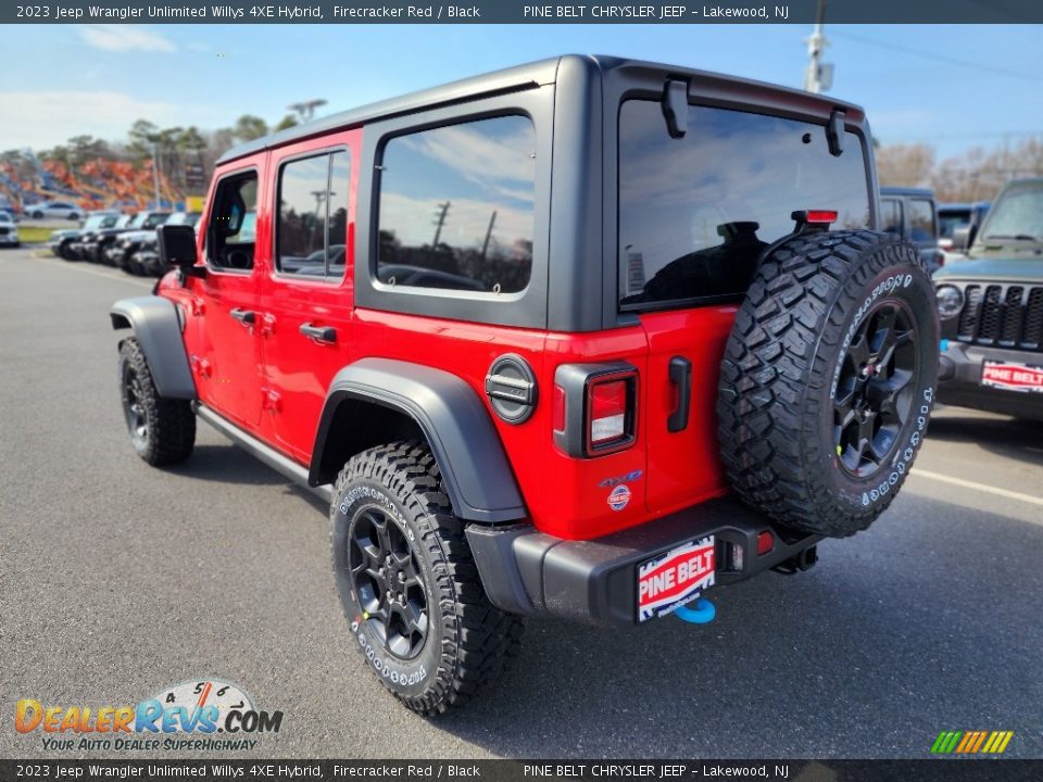 2023 Jeep Wrangler Unlimited Willys 4XE Hybrid Firecracker Red / Black Photo #4