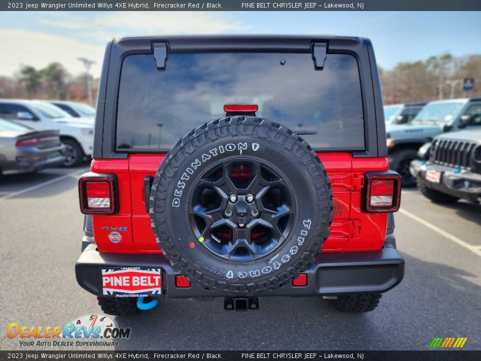 2023 Jeep Wrangler Unlimited Willys 4XE Hybrid Firecracker Red / Black Photo #6