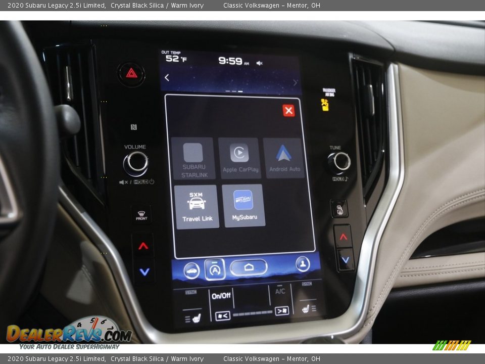 2020 Subaru Legacy 2.5i Limited Crystal Black Silica / Warm Ivory Photo #12
