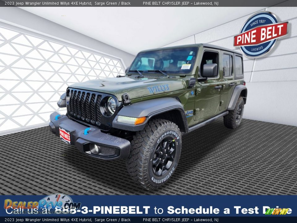 2023 Jeep Wrangler Unlimited Willys 4XE Hybrid Sarge Green / Black Photo #1