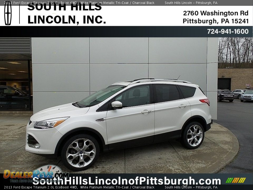 2013 Ford Escape Titanium 2.0L EcoBoost 4WD White Platinum Metallic Tri-Coat / Charcoal Black Photo #1