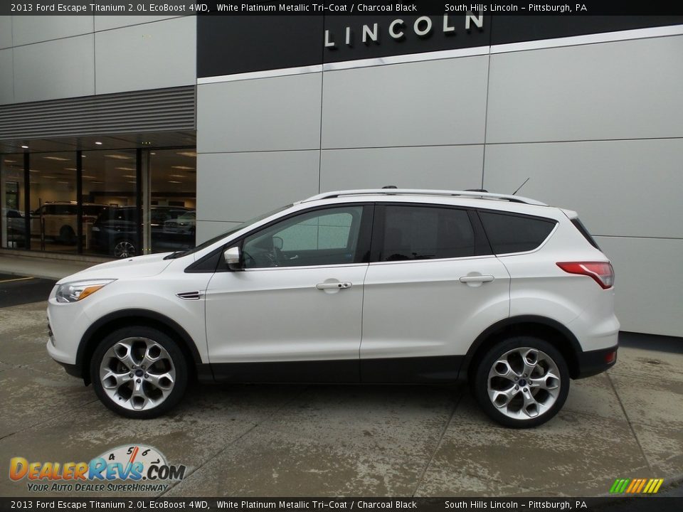 2013 Ford Escape Titanium 2.0L EcoBoost 4WD White Platinum Metallic Tri-Coat / Charcoal Black Photo #2