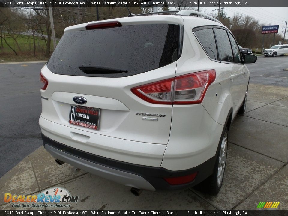 2013 Ford Escape Titanium 2.0L EcoBoost 4WD White Platinum Metallic Tri-Coat / Charcoal Black Photo #6