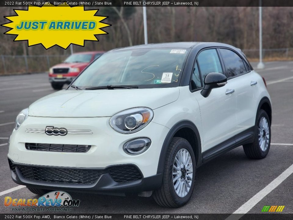 2022 Fiat 500X Pop AWD Bianco Gelato (White) / Slate Blue Photo #1