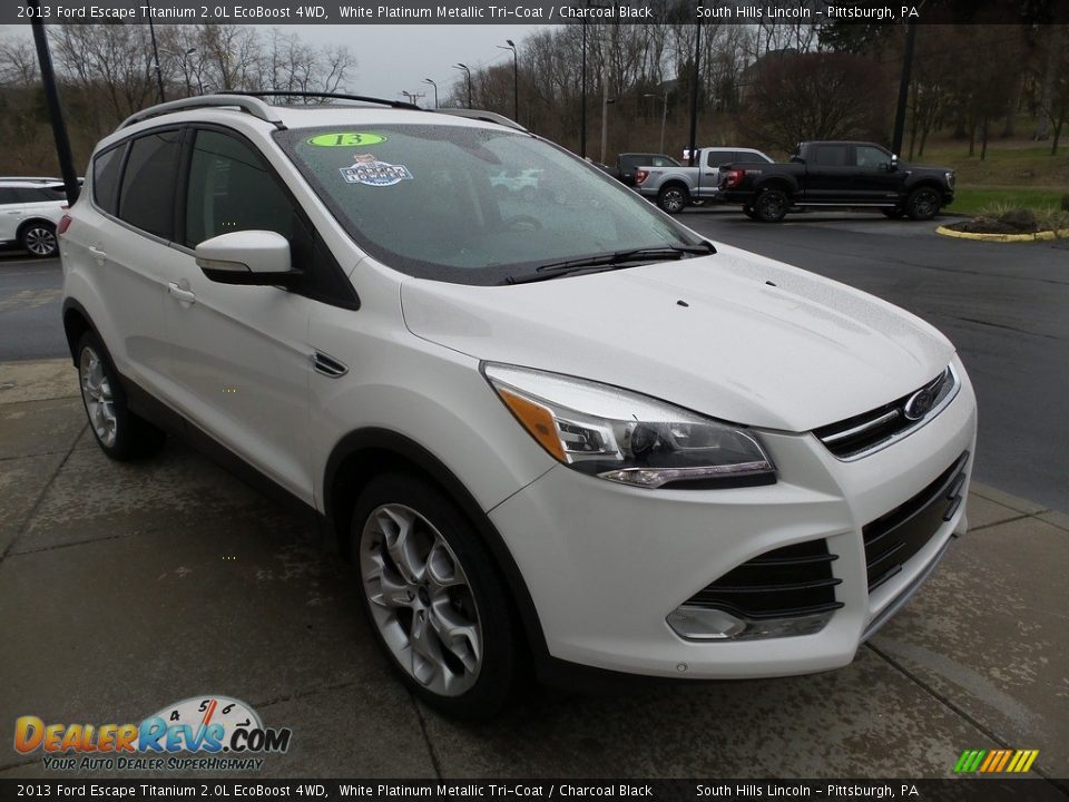 2013 Ford Escape Titanium 2.0L EcoBoost 4WD White Platinum Metallic Tri-Coat / Charcoal Black Photo #8