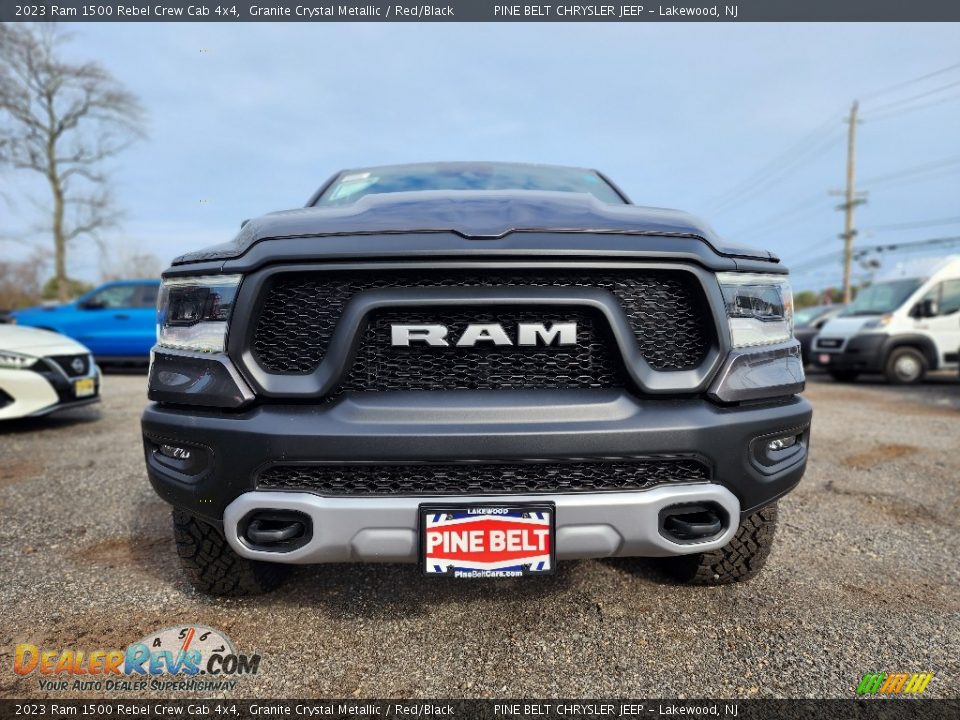 2023 Ram 1500 Rebel Crew Cab 4x4 Granite Crystal Metallic / Red/Black Photo #2