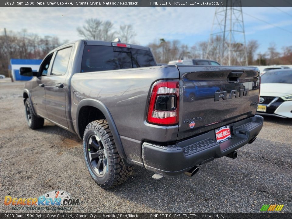 2023 Ram 1500 Rebel Crew Cab 4x4 Granite Crystal Metallic / Red/Black Photo #4