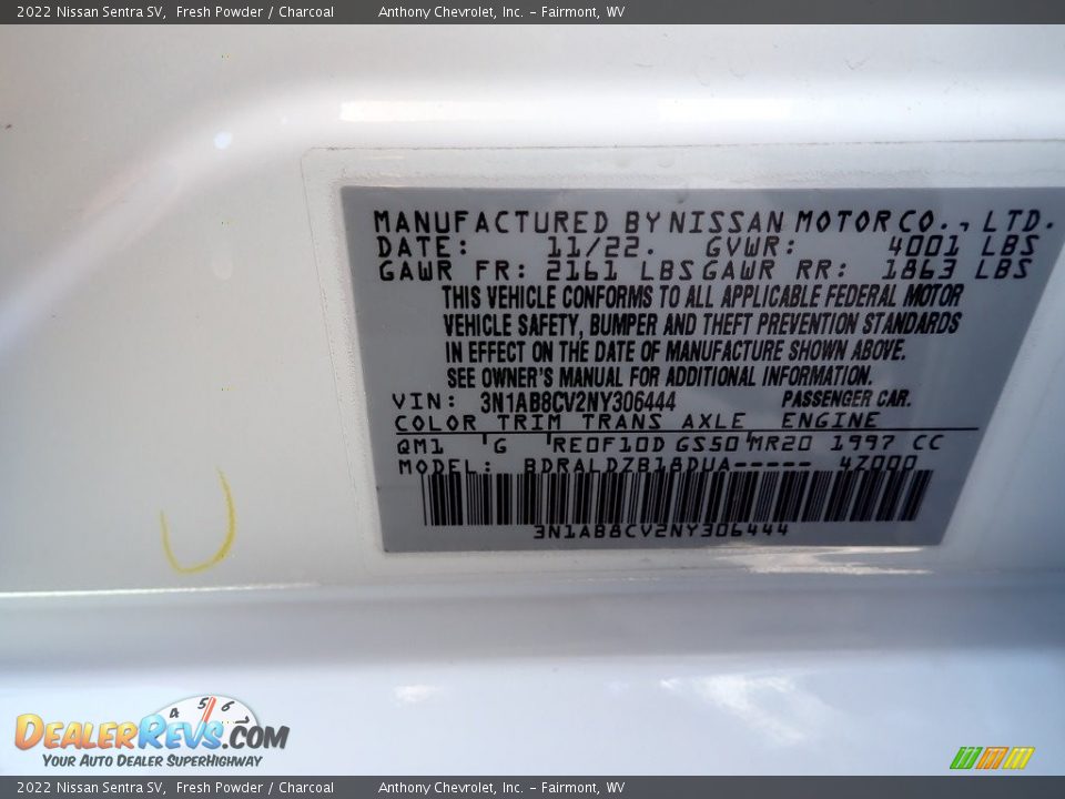 2022 Nissan Sentra SV Fresh Powder / Charcoal Photo #15