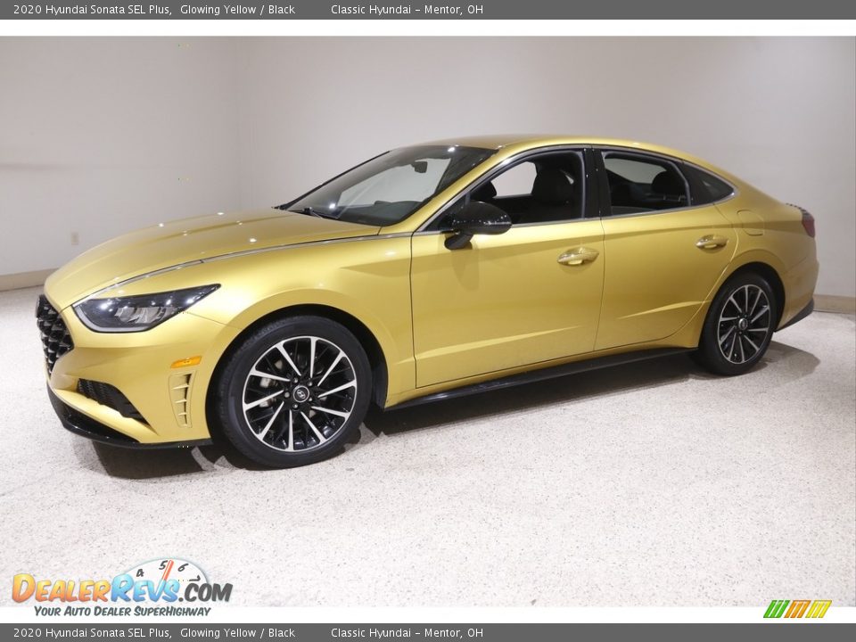 2020 Hyundai Sonata SEL Plus Glowing Yellow / Black Photo #3