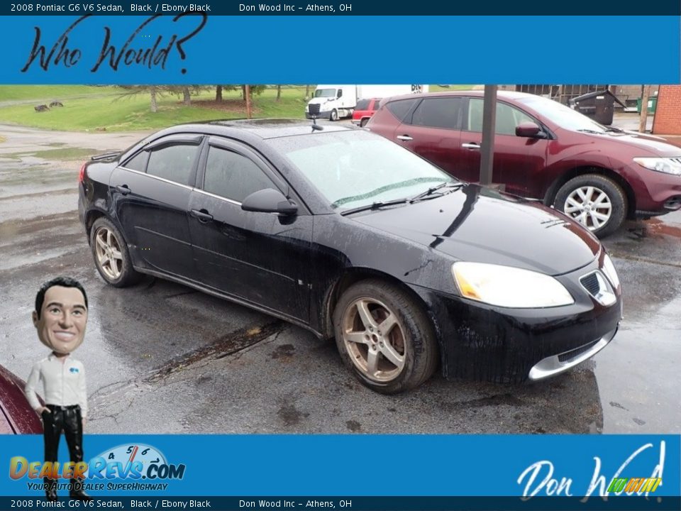 2008 Pontiac G6 V6 Sedan Black / Ebony Black Photo #1