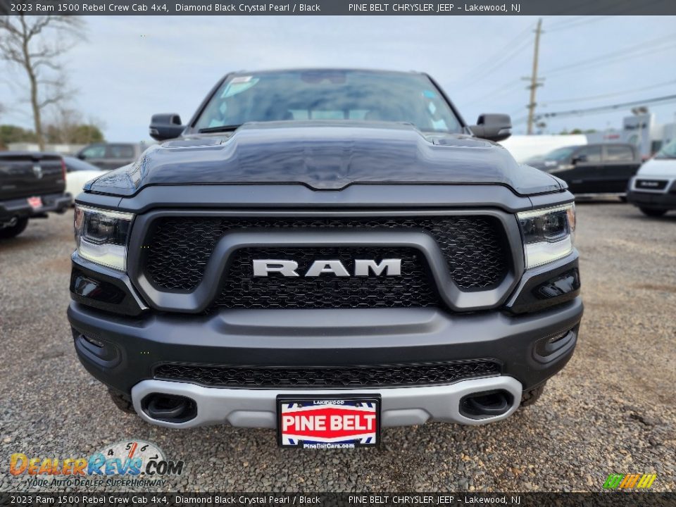 2023 Ram 1500 Rebel Crew Cab 4x4 Diamond Black Crystal Pearl / Black Photo #2