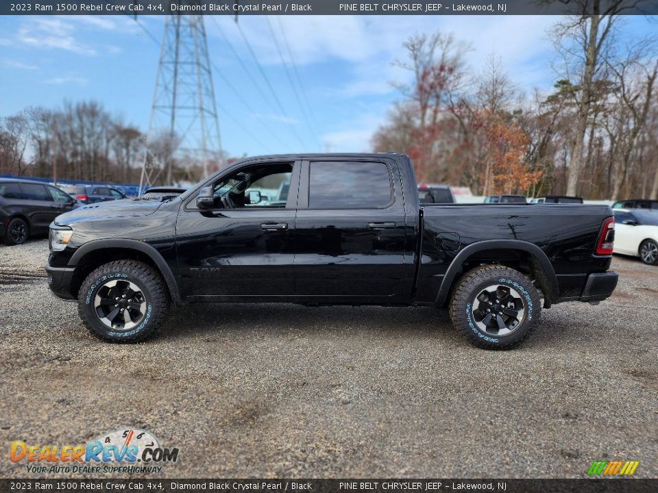 2023 Ram 1500 Rebel Crew Cab 4x4 Diamond Black Crystal Pearl / Black Photo #3