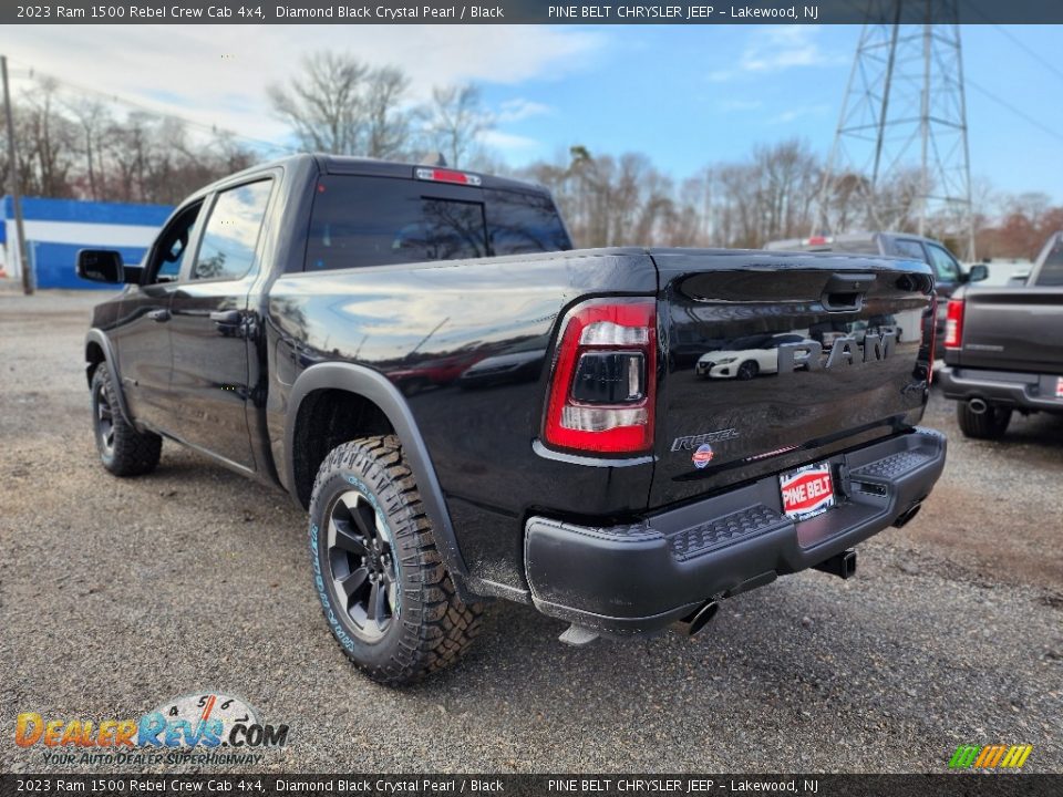 2023 Ram 1500 Rebel Crew Cab 4x4 Diamond Black Crystal Pearl / Black Photo #4