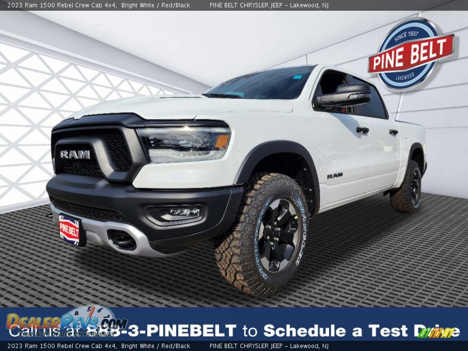 2023 Ram 1500 Rebel Crew Cab 4x4 Bright White / Red/Black Photo #1