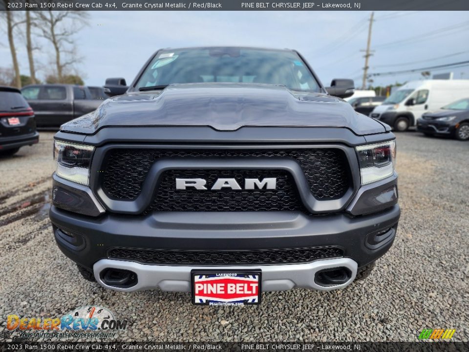 2023 Ram 1500 Rebel Crew Cab 4x4 Granite Crystal Metallic / Red/Black Photo #2