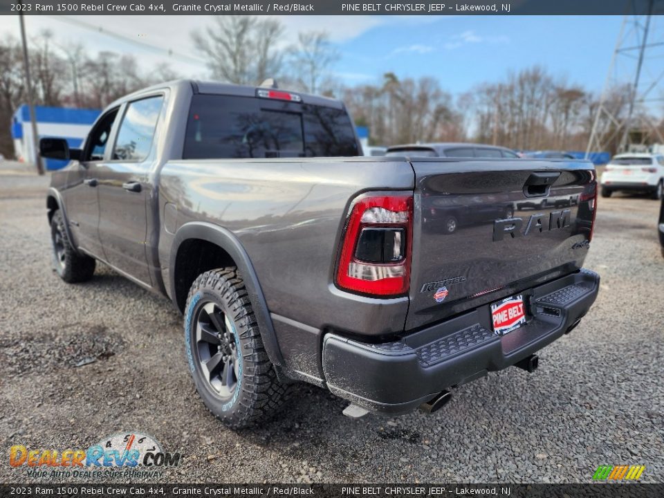 2023 Ram 1500 Rebel Crew Cab 4x4 Granite Crystal Metallic / Red/Black Photo #4