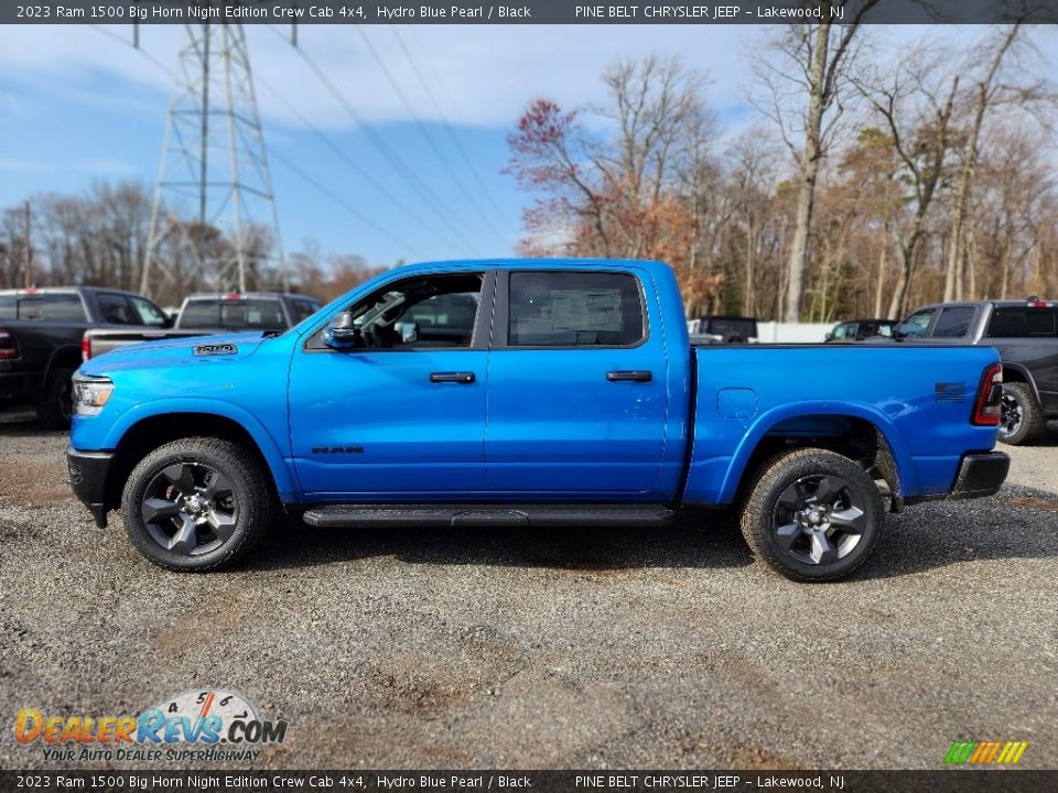 2023 Ram 1500 Big Horn Night Edition Crew Cab 4x4 Hydro Blue Pearl / Black Photo #3