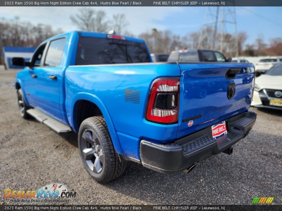 2023 Ram 1500 Big Horn Night Edition Crew Cab 4x4 Hydro Blue Pearl / Black Photo #4