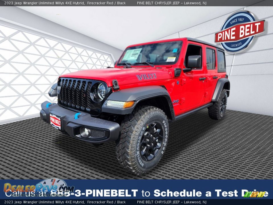 2023 Jeep Wrangler Unlimited Willys 4XE Hybrid Firecracker Red / Black Photo #1