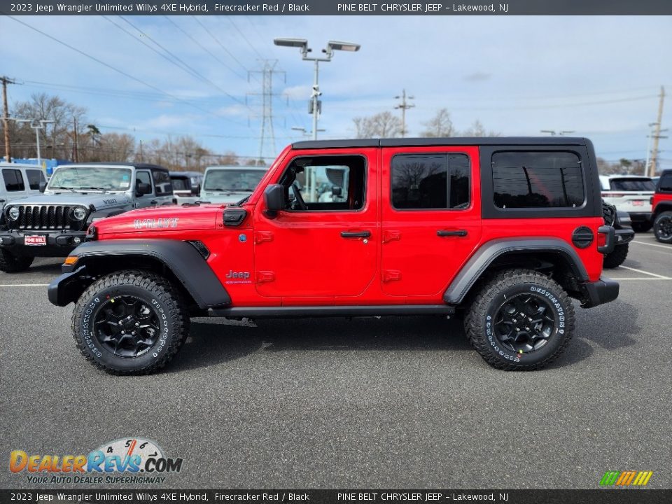 2023 Jeep Wrangler Unlimited Willys 4XE Hybrid Firecracker Red / Black Photo #3