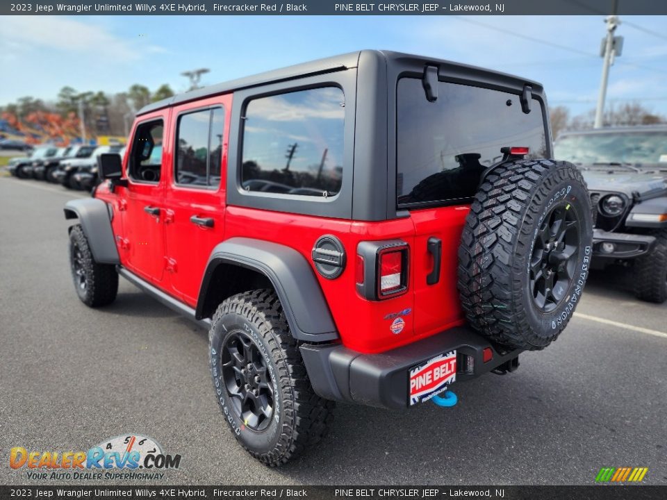 2023 Jeep Wrangler Unlimited Willys 4XE Hybrid Firecracker Red / Black Photo #4
