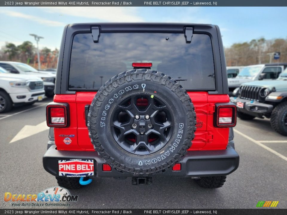 2023 Jeep Wrangler Unlimited Willys 4XE Hybrid Firecracker Red / Black Photo #6