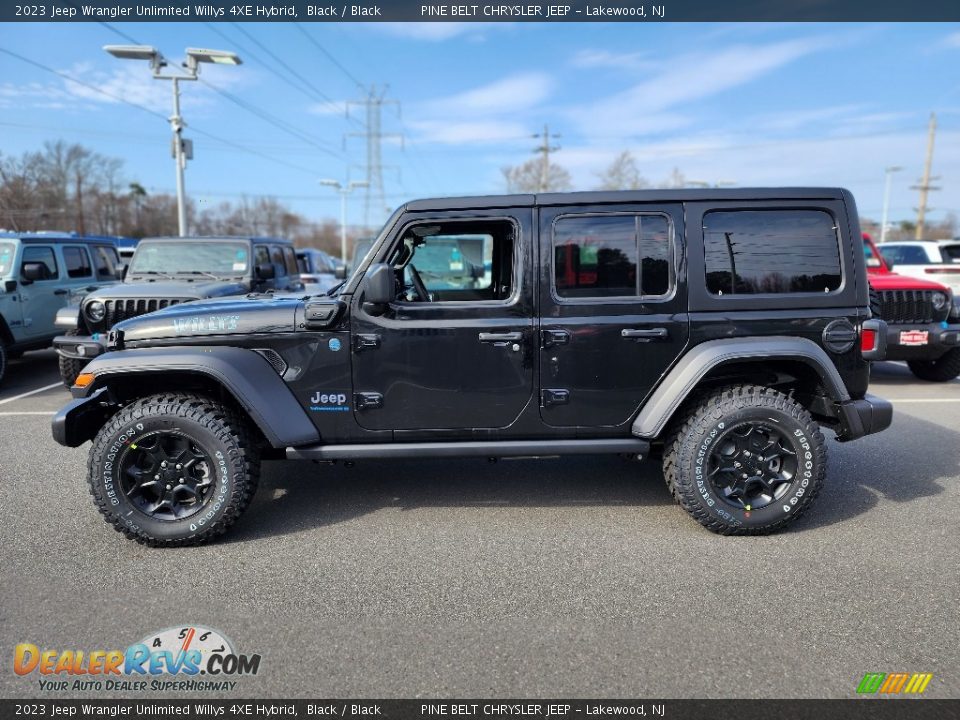 Black 2023 Jeep Wrangler Unlimited Willys 4XE Hybrid Photo #3