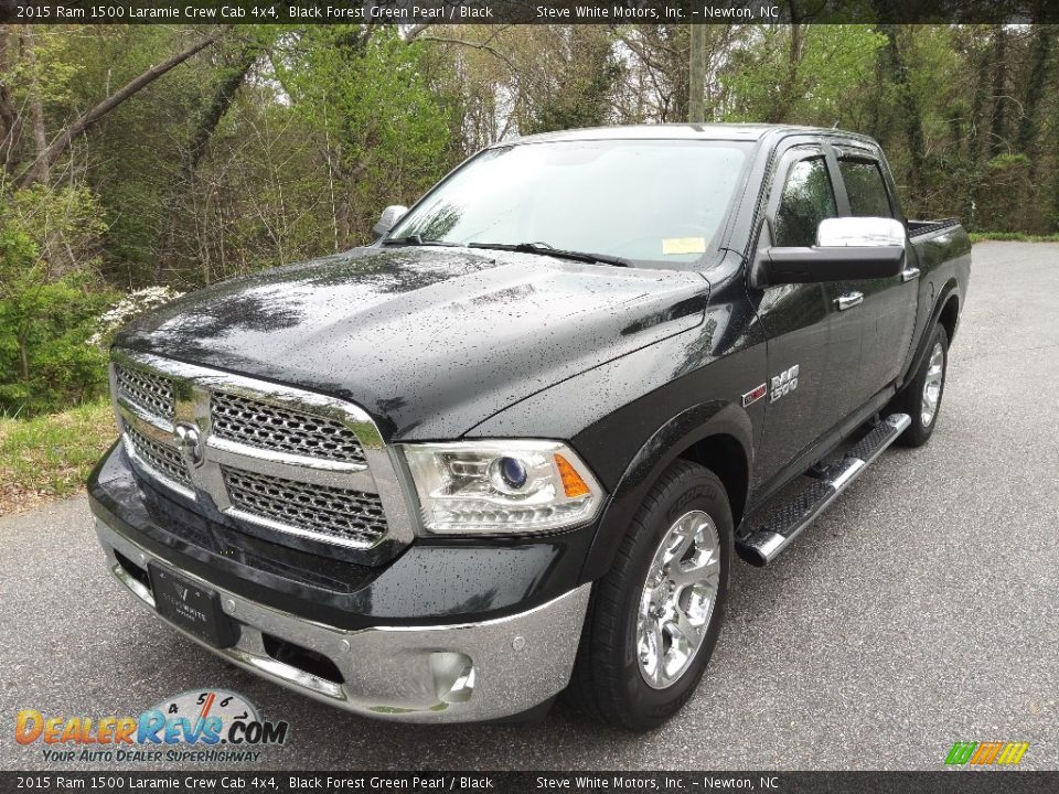 2015 Ram 1500 Laramie Crew Cab 4x4 Black Forest Green Pearl / Black Photo #2