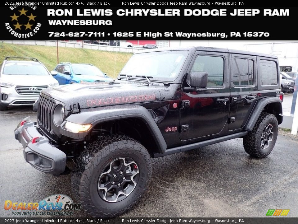 2023 Jeep Wrangler Unlimited Rubicon 4x4 Black / Black Photo #1