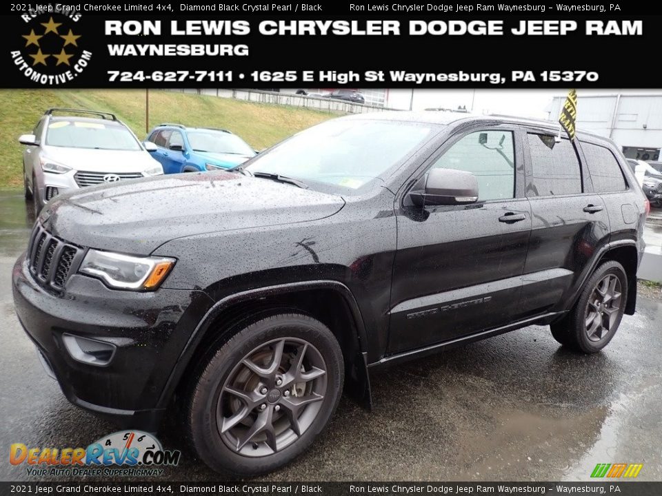 2021 Jeep Grand Cherokee Limited 4x4 Diamond Black Crystal Pearl / Black Photo #1