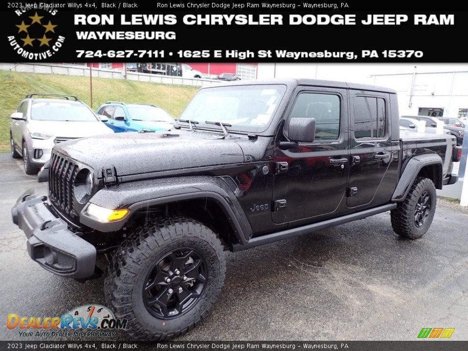 2023 Jeep Gladiator Willys 4x4 Black / Black Photo #1